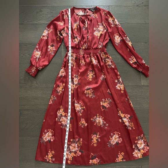 EverNew Shona shirred waist midi satin dress SZ 10 - Picture 5 of 12